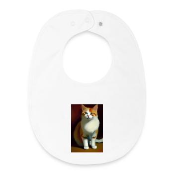 Image du chat - Bavoir bébé bio - blanc - Devant