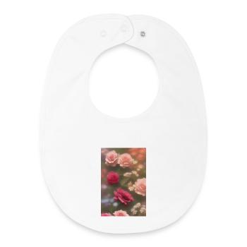 Art floral - Bavoir bébé bio - blanc - Devant