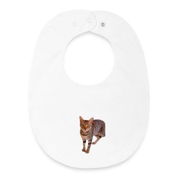 Katze Kätzchen - Baby Organic Lätzchen - Weiß - Vorne
