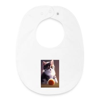 Baby Cat - Baby Organic Bib - white - Front