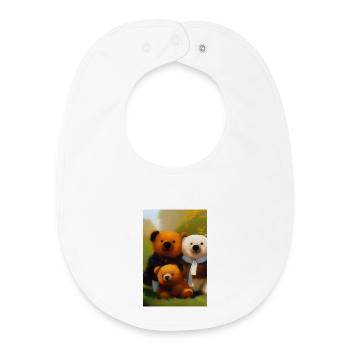 Teddy bear - Baby Organic Bib - white - Front