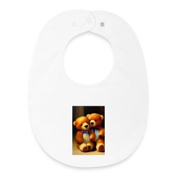Teddy bear - Baby Organic Bib - white - Front