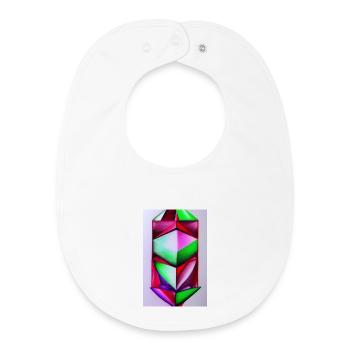 Motif de pierres précieuses - Bavoir bébé bio - blanc - Devant
