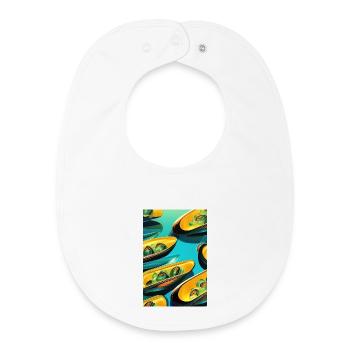 Mussels - Baby Organic Bib - white - Front