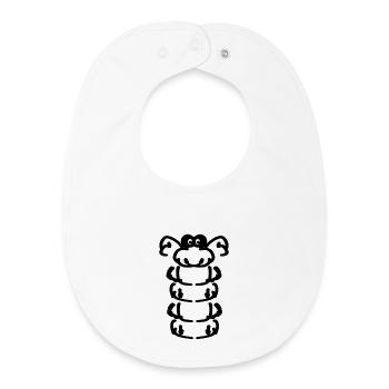 a small caterpillar - Baby Organic Bib - white - Front