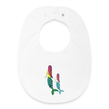 meerjungrau mutter tochter - Baby Organic Lätzchen - Weiß - Vorne