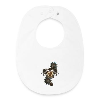 The heart of steampunk - Baby Organic Bib - white - Front