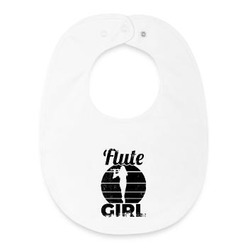 Flûte Fille - Bavoir bébé bio - blanc - Devant