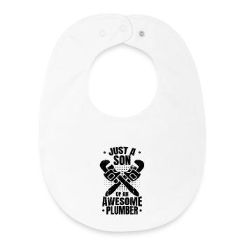 Little Plumber - Baby Organic Bib - white - Front