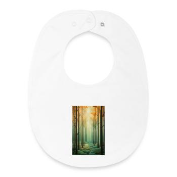 Paysage de Forêt dans un style géométrique - Bavoir bébé bio - blanc - Devant
