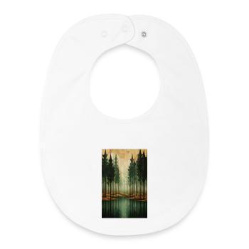 Paysage de Forêt dans un style géométrique - Bavoir bébé bio - blanc - Devant