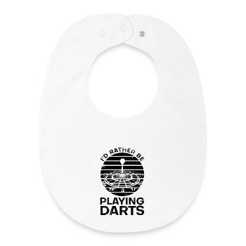 Lustiger Dartspieler Spruch - Baby Organic Lätzchen - Weiß - Vorne