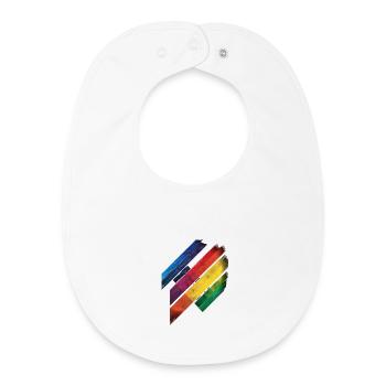 Abstrait Rainbow Pride Tornado Design - Vibrant - Bavoir bébé bio - blanc - Devant