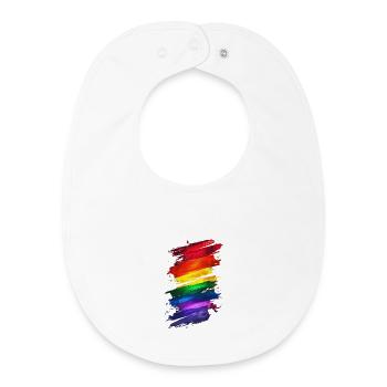 Abstraktes Rainbow Pride Design - Lebendige Kunst - Baby Organic Lätzchen - Weiß - Vorne