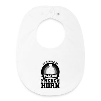 French Horn Spell - Baby Organic Bib - white - Front