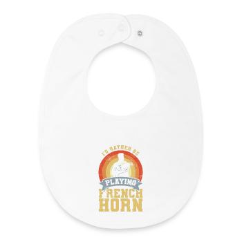 Funny French horn player joke - Baby Organic Bib - white - Front