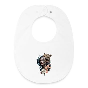 Interaction between the animal world and humanity - Baby Organic Bib - white - Front