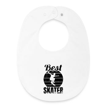 Best Skateboarder - Baby Organic Bib - white - Front