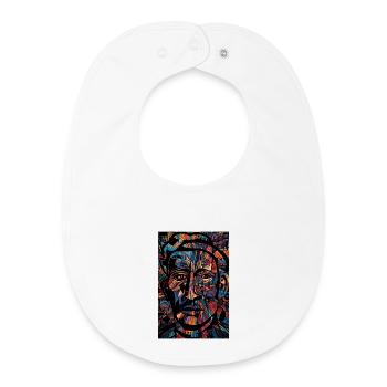 Exploded Portrait: Fusion of Colors and Lines - Baby Organic Bib - white - Front
