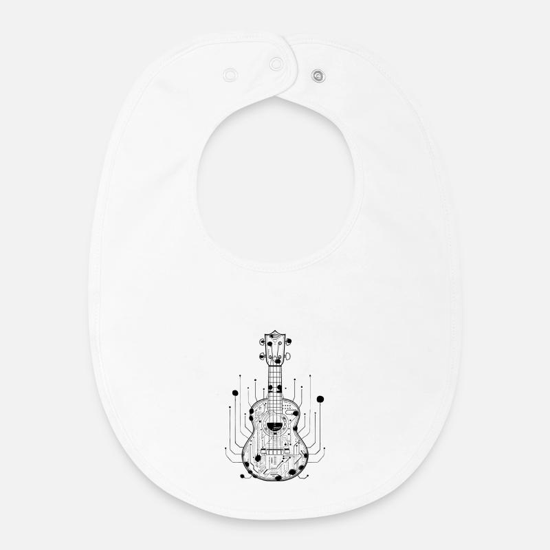 Ukulele - Baby Organic Bib - white