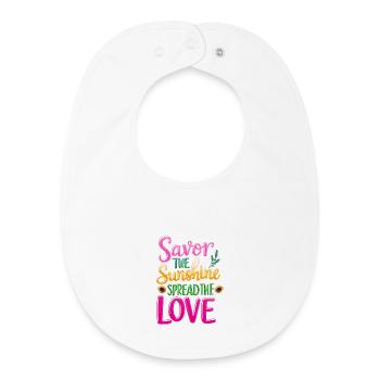 Genieße die Sonne, verbreite die Liebe -Zitat - Baby Organic Lätzchen - Weiß - Vorne