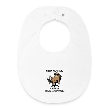 Sloth Lounge with Coffee Laptop - Baby Organic Bib - white - Front