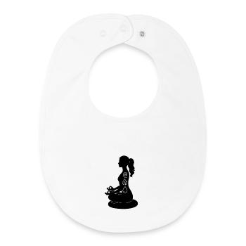 Éléments Méditation – Feu, Eau, Air, Terre, Yoga - Bavoir bébé bio - blanc - Devant