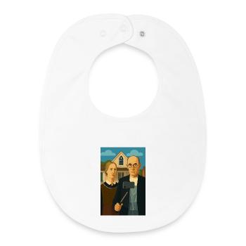 Les Américains (en mode selfie) - Bavoir bébé bio - blanc - Devant