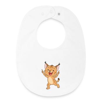 Lynx chanceux - Bavoir bébé bio - blanc - Devant