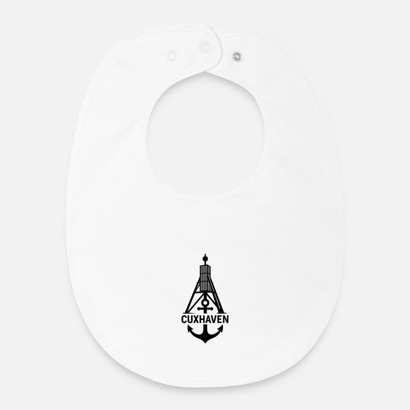 Kugelbake anker cuxhaven - Baby Organic Bib - white