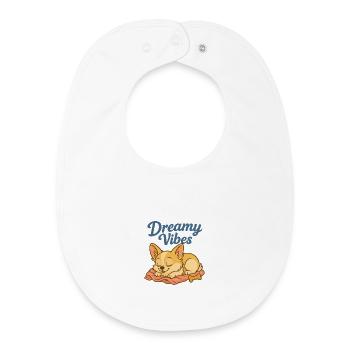 Dreamy Vibes - Dog Love - Flauschig & frech  - Baby Organic Lätzchen - Weiß - Vorne