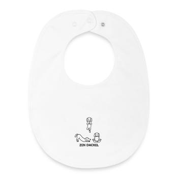 Dackel Dachshund Yoga Line Art cute süß zen pose - Baby Organic Lätzchen - Weiß - Vorne