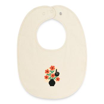 Floral_Vase_ASL - Baby Organic Lätzchen - Natur - Vorne