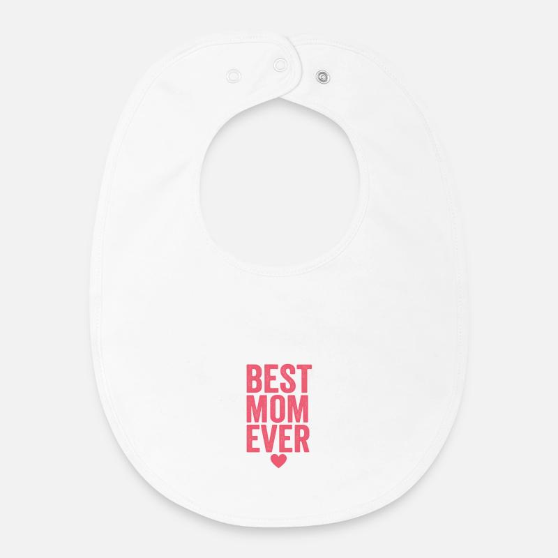Meilleure maman de tous les temps dans le design de cœur - Bavoir bébé bio - blanc