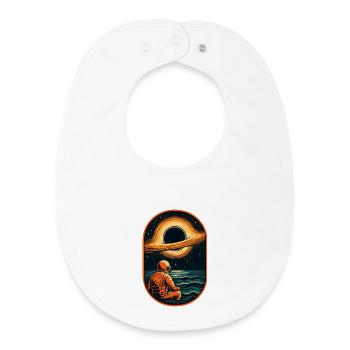 Cosmic Explorer Astronaut Artwork - Baby Organic Bib - white - Front