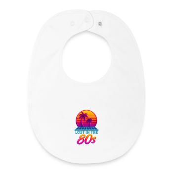 Neon 80s Retro Sunset - Baby Organic Bib - white - Front
