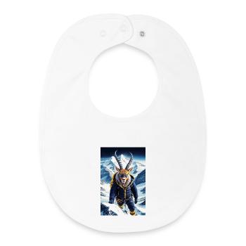 Mountain Goat Humanoid Mountaineer - Baby Organic Bib - white - Front