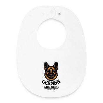 German Shepherd Social Club Vintage Dog Design - Baby Organic Bib - white - Front