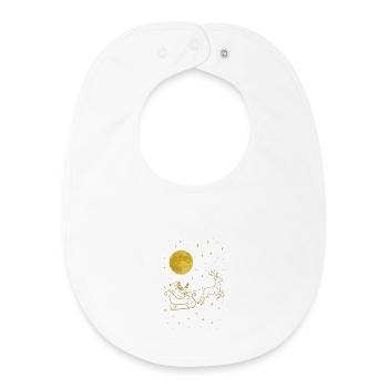 Funkelnder Weihnachtsmann im Rentierschlitten - Baby Organic Lätzchen - Weiß - Vorne