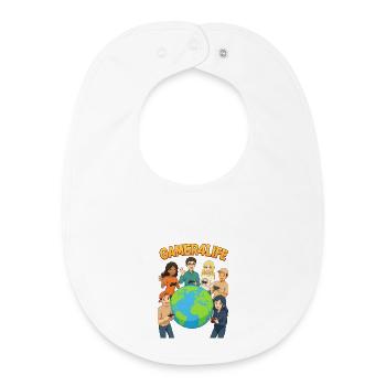 Gamer4Life Amitié mondiale - Bavoir bébé bio - blanc - Devant