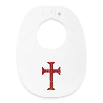 Templar Cross - Baby Organic Bib - white - Front