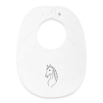 Silhouette élégante cheval - Bavoir bébé bio - blanc - Devant