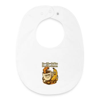 Coffee Banana Chem Pun - Baby Organic Bib - white - Front