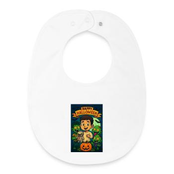 Joyeux Halloween Kid avec des monstres - Bavoir bébé bio - blanc - Devant