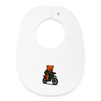 Gummy bear Rider - Baby Organic Bib - white - Front