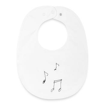 Musiknoten – Minimalistisch, Freihand, Handschrift - Baby Organic Lätzchen - Weiß - Vorne