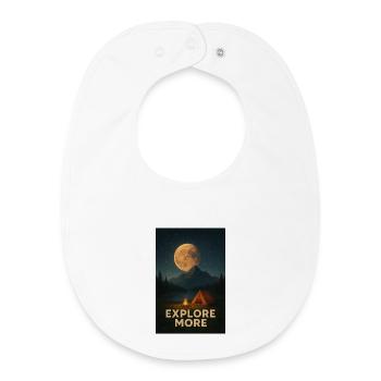 Moonlit Camp Explore More - Baby Organic Bib - white - Front