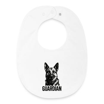 Chien Berger Allemand - Chien de Garde - Bavoir bébé bio - blanc - Devant
