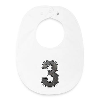 Rusty Industrial Number 3 - Baby Organic Bib - white - Front