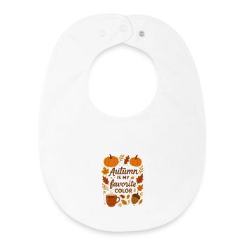 Autumn Love My Favourite Colour Autumn - Baby Organic Bib - white - Front